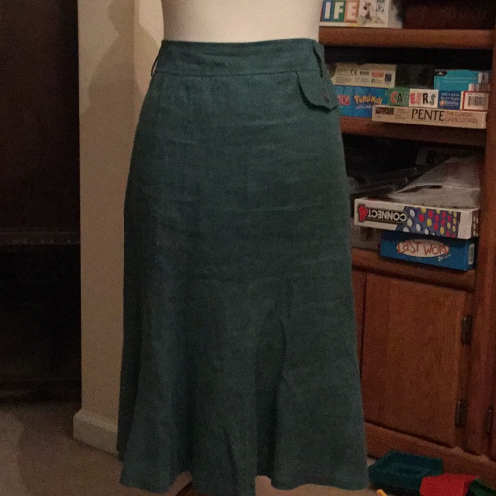 ☀️Tex teal linen blend skirt, Euro sz 40